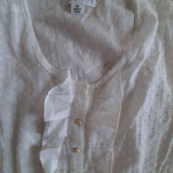 Josephine studio sz 10p white Swiss dot blouse - Picture 3 of 3